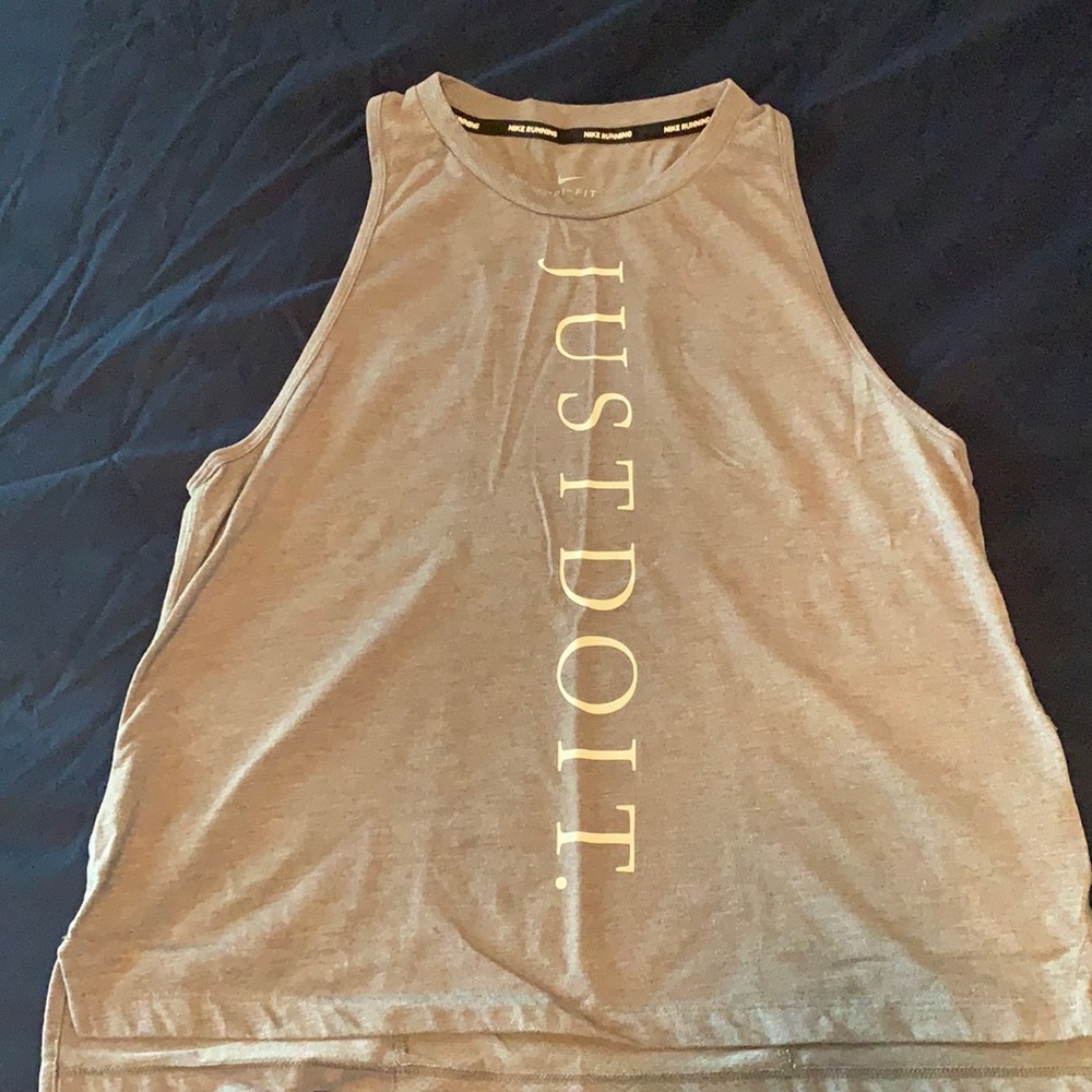 Gray Nike dri fit running tank top